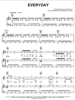 page one of Everyday (Piano, Vocal & Guitar Chords (Right-Hand Melody))