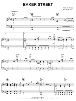 page one of Baker Street (Piano, Vocal & Guitar Chords (Right-Hand Melody))