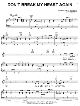 page one of Don't Break My Heart Again (Piano, Vocal & Guitar Chords (Right-Hand Melody))