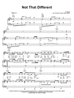 page one of Not That Different (Piano, Vocal & Guitar Chords (Right-Hand Melody))