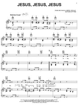 page one of Jesus, Jesus, Jesus (Piano, Vocal & Guitar Chords (Right-Hand Melody))
