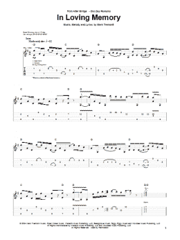 page one of In Loving Memory (Guitar Tab)