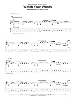 page one of Watch Your Words (Guitar Tab)