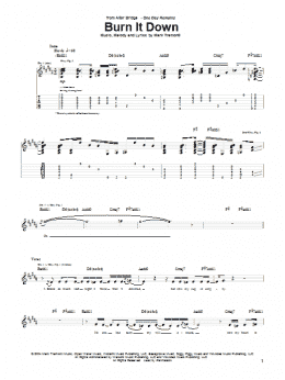 page one of Burn It Down (Guitar Tab)