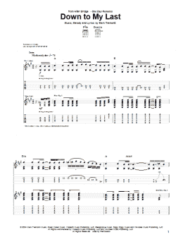 page one of Down To My Last (Guitar Tab)