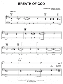 page one of Breath Of God (Piano, Vocal & Guitar Chords (Right-Hand Melody))