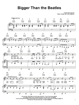 page one of Bigger Than The Beatles (Piano, Vocal & Guitar Chords (Right-Hand Melody))