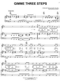 page one of Gimme Three Steps (Piano, Vocal & Guitar Chords (Right-Hand Melody))