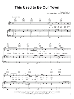 page one of This Used To Be Our Town (Piano, Vocal & Guitar Chords (Right-Hand Melody))
