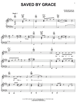 page one of Saved By Grace (Piano, Vocal & Guitar Chords (Right-Hand Melody))