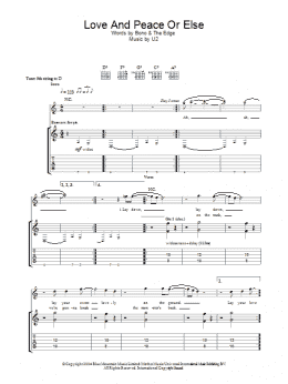 page one of Love And Peace Or Else (Guitar Tab)