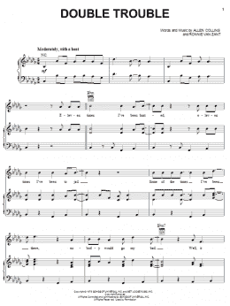 page one of Double Trouble (Piano, Vocal & Guitar Chords (Right-Hand Melody))