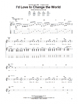 page one of I'd Love To Change The World (Guitar Tab)
