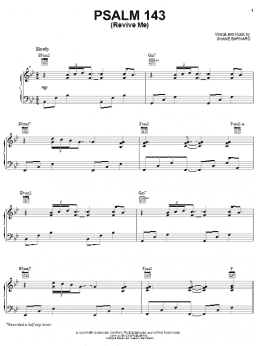 page one of Psalm 143 (Revive Me) (Piano, Vocal & Guitar Chords (Right-Hand Melody))