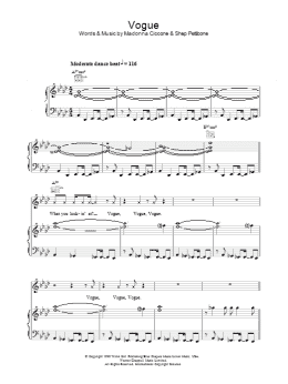 page one of Vogue (Piano, Vocal & Guitar Chords)