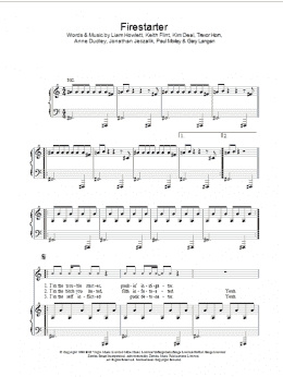 page one of Firestarter (Piano, Vocal & Guitar Chords)