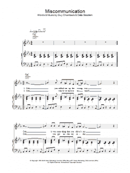 page one of Miscommunication (Piano, Vocal & Guitar Chords)