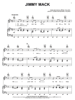 page one of Jimmy Mack (Piano, Vocal & Guitar Chords (Right-Hand Melody))