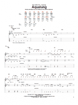 page one of Aqualung (Guitar Tab)