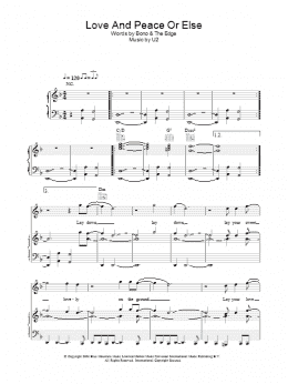 page one of Love And Peace Or Else (Piano, Vocal & Guitar Chords)