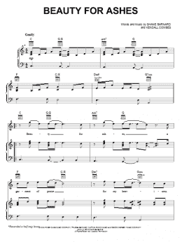 page one of Beauty For Ashes (Piano, Vocal & Guitar Chords (Right-Hand Melody))