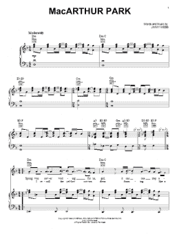 page one of MacArthur Park (Piano, Vocal & Guitar Chords (Right-Hand Melody))