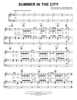 page one of Summer In The City (Piano, Vocal & Guitar Chords (Right-Hand Melody))