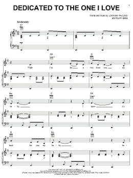 page one of Dedicated To The One I Love (Piano, Vocal & Guitar Chords (Right-Hand Melody))
