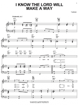 page one of I Know The Lord Will Make A Way (Piano, Vocal & Guitar Chords (Right-Hand Melody))
