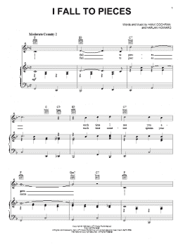 page one of I Fall To Pieces (Piano, Vocal & Guitar Chords (Right-Hand Melody))