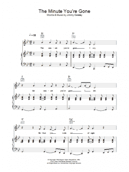 page one of The Minute You're Gone (Piano, Vocal & Guitar Chords)