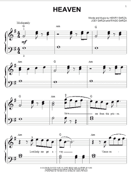 page one of Heaven (Big Note Piano)