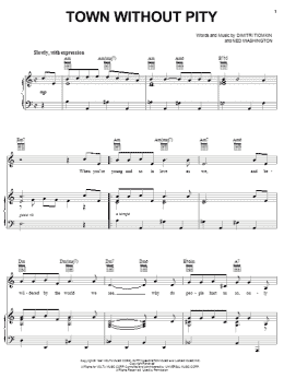 page one of Town Without Pity (Piano, Vocal & Guitar Chords (Right-Hand Melody))