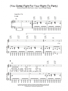 page one of Fight For Your Right (To Party) (Piano, Vocal & Guitar Chords)
