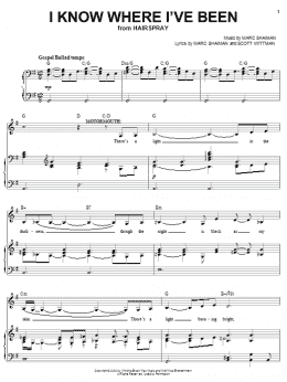 page one of I Know Where I've Been (from Hairspray) (Piano & Vocal)