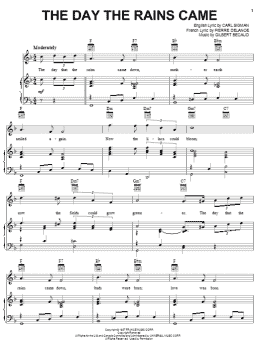 page one of The Day The Rains Came (Piano, Vocal & Guitar Chords (Right-Hand Melody))
