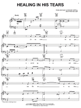 page one of Healing In His Tears (Piano, Vocal & Guitar Chords (Right-Hand Melody))