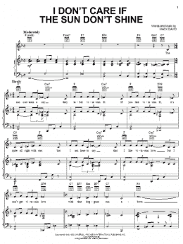 page one of I Don't Care If The Sun Don't Shine (Piano, Vocal & Guitar Chords (Right-Hand Melody))