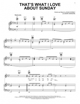page one of That's What I Love About Sunday (Piano, Vocal & Guitar Chords (Right-Hand Melody))