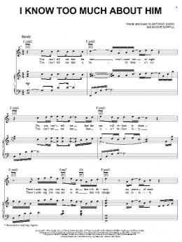 page one of I Know Too Much About Him (Piano, Vocal & Guitar Chords (Right-Hand Melody))