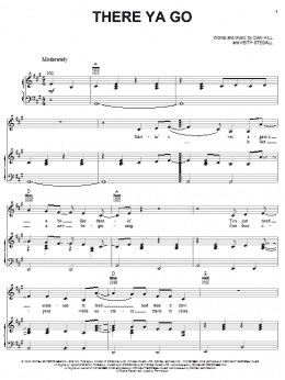 page one of There Ya Go (Piano, Vocal & Guitar Chords (Right-Hand Melody))
