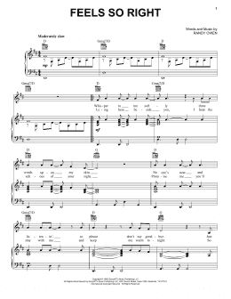 page one of Feels So Right (Piano, Vocal & Guitar Chords (Right-Hand Melody))