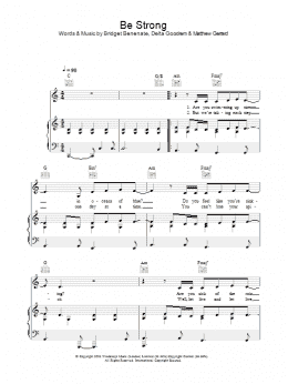 page one of Be Strong (Piano, Vocal & Guitar Chords)