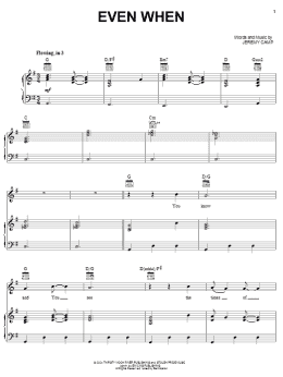 page one of Even When (Piano, Vocal & Guitar Chords (Right-Hand Melody))