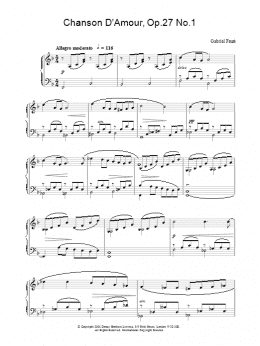 page one of Chanson D'Amour, Op.27 No.1 (Piano Solo)