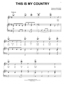 page one of This Is My Country (Piano, Vocal & Guitar Chords (Right-Hand Melody))