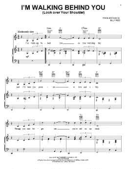 page one of I'm Walking Behind You (Look Over Your Shoulder) (Piano, Vocal & Guitar Chords (Right-Hand Melody))