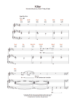page one of Killer (Piano, Vocal & Guitar Chords)