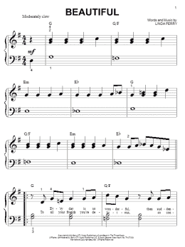 page one of Beautiful (Big Note Piano)