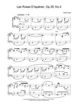 page one of Les Roses D'Ispahan, Op.39, No.4 (Piano Solo)